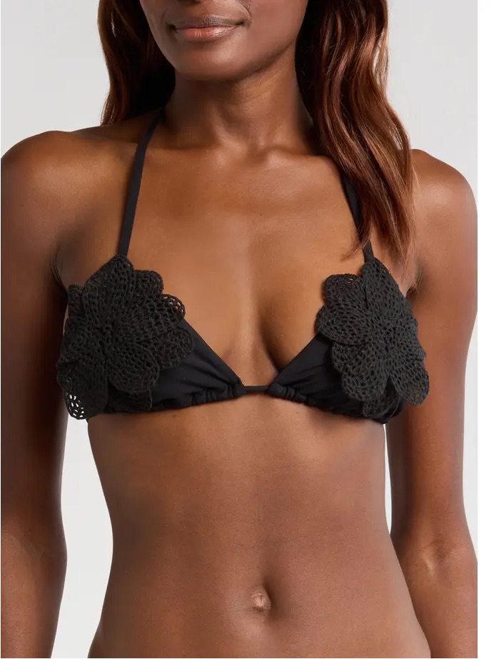 Pq Swim Fleur Triangle String Bikini Top